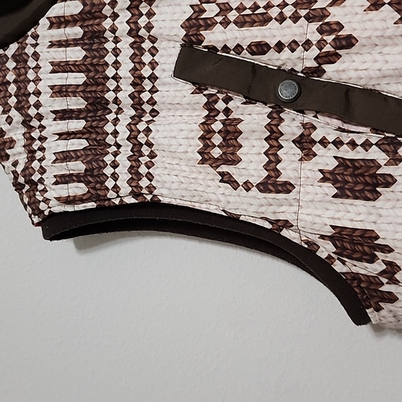 Men's Sean John Mens Brown Orange Print Puffer Vest Size XXL - Picture 5 of 9